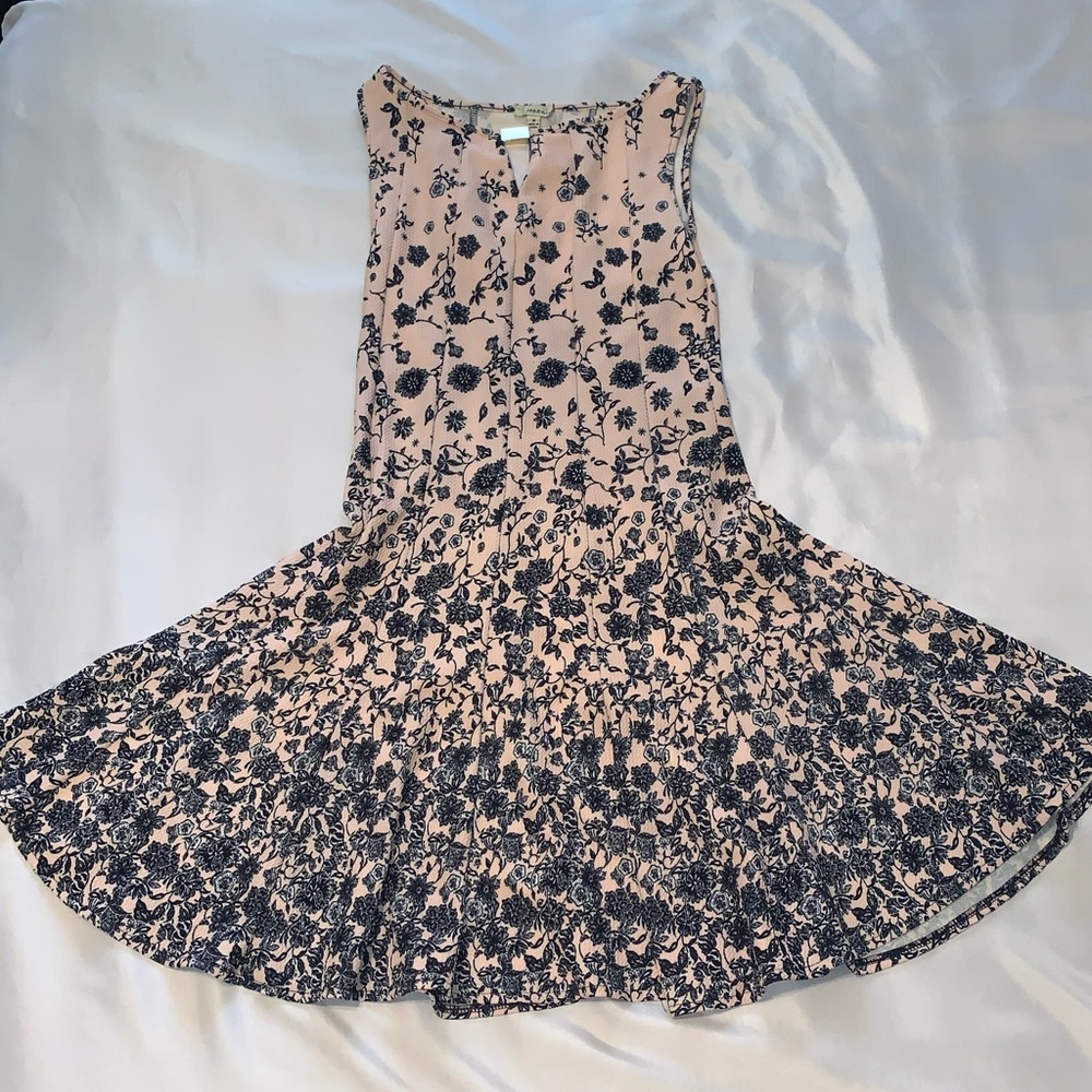 HANNI DRESS ( Pink with blue roses )
